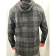 Black and Gray Hooded Flannel Online now