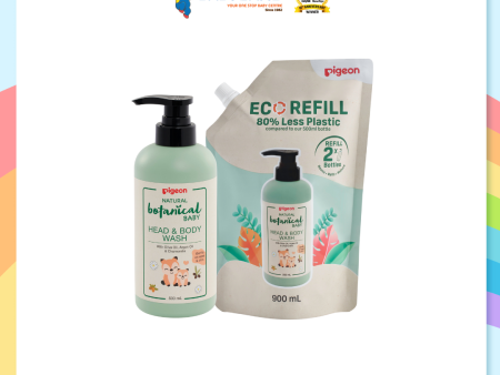 Pigeon Natural Botanical Baby Wash Bundle Set 500ml + 900ml Refill For Discount