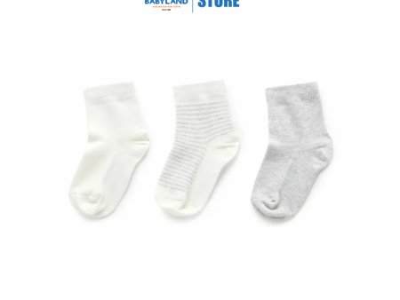 Purebaby 3 Organic Sock Pack - Pale Grey Melange For Cheap