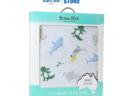 Bubba Blue Aussie Animals Jersey Cot Fitted Sheet (77x135x19cm) Fashion