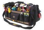 CLC Tool Works Series 1579 Open Top Tool Bag, 11 in W, 11 in D, 20 in H, 27-Pocket, Polyester, Black Supply