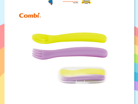 Combi Baby Label Spoon & Fork Set With Case (12m+) Sale