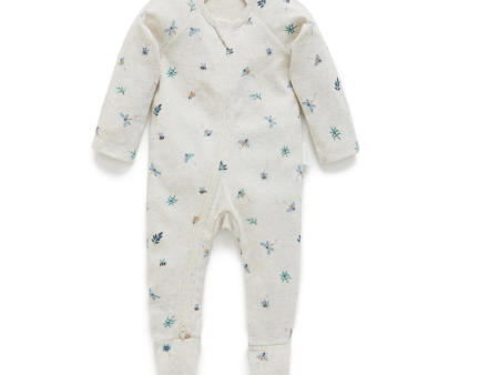 Purebaby Organic Zip Growsuit - Bugs Print Hot on Sale