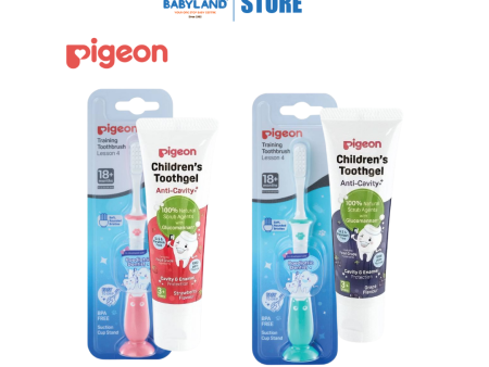 Pigeon Training Toothbrush Lesson 4 + Toothgel Anti Cavity Combo (3 years+) on Sale