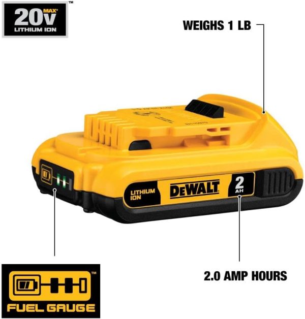 DEWALT 20V MAX* Battery, Compact 2.0Ah Hot on Sale