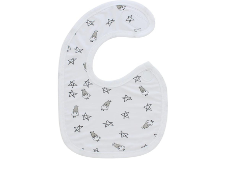 Baa Baa Sheepz Small Star & Sheep White Bib For Sale