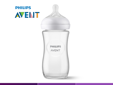 Philips Avent Natural Response Glass Baby Bottle 1m+ (8oz 240ml) For Cheap