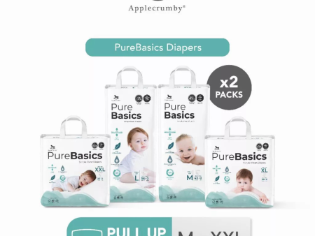 Applecrumby PureBasics Pull Up Diapers (Mega, 2 Packs) For Sale