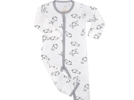 Baa Baa Sheepz Romper Cute Big Star & Sheep White Cheap