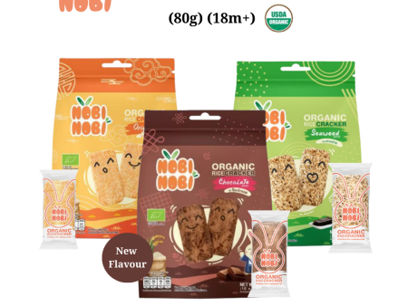 [HALAL] Nobi Nobi Organic Rice Crackers (80g) (18m+) Ready To Eat Baby Rice Snacks  Travel Food  Baby Food Online now