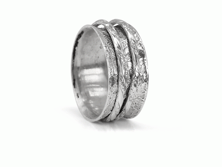 Awaken Silver Spinning Fidget Ring Fashion