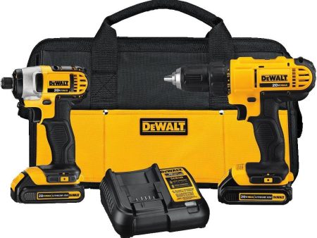 DEWALT 20V MAX* Cordless Drill Combo Kit, 2-Tool (1.3 Ah) Supply