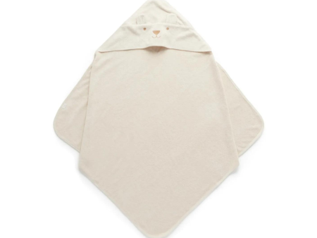 Purebaby Organic Hooded Towel - Wheat Melange Bear For Cheap