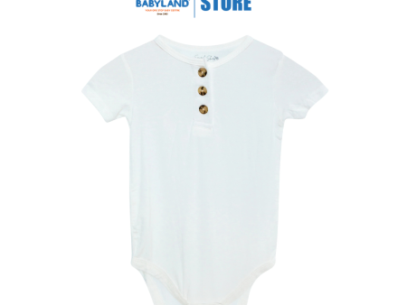 Snuggle Shield® Bamboo Short Sleeve 3 Button Onesie White (0-3M) For Cheap