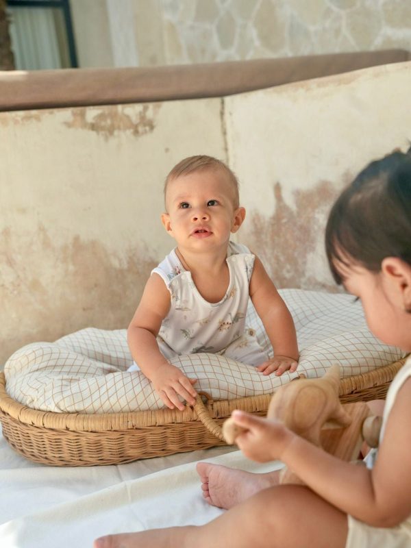 Joey&Mom Sleeveless Bamboo Romper (6-12m) Sale