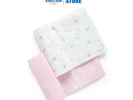 Purebaby Organic Muslin Wrap 2 Pack - Pale Pink Blossom For Cheap