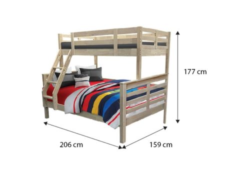 [PRE-ORDER] Snoozeland Huckleberry Super Single over Queen Bunk Bed with Pull Out Single Raising Trundle Online Sale