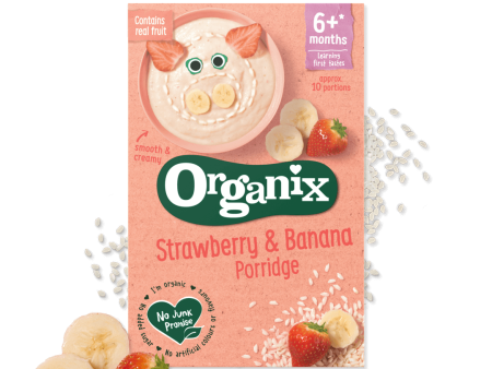 Organix Strawberry & Banana Porridge For Babies (6M+) Online now