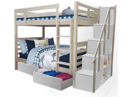 [PRE-ORDER] Snoozeland Huckleberry Super Single Bunk Bed with Staircase and Underbed 2 Drawers Online Sale