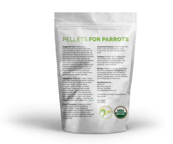 Organic Parrot Pellets (8lbs) For Cheap