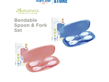 Autumnz Bendable Spoon + Fork Set - Blue Pink (6m+) Hot on Sale