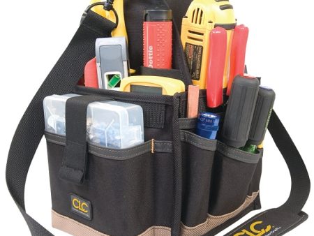 CUSTOM LEATHERCRAFT CLC Tool Works Series 26 Electrical and Maintenance Tool Carrier, 8 in W, 16 in D, 8 in H, 25-Pocket, Polyester For Cheap