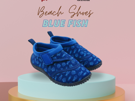 Cheekaaboo Toddler s Aqua Beach Shoes - Blue Fish Cheap