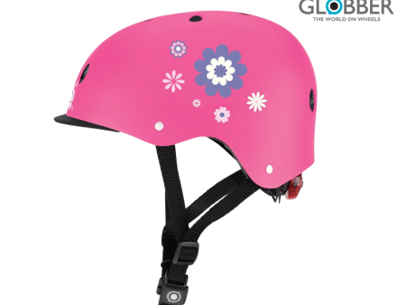 Globber Helmet Elite Light Deep Pink - Flower (48-53cm) For Sale