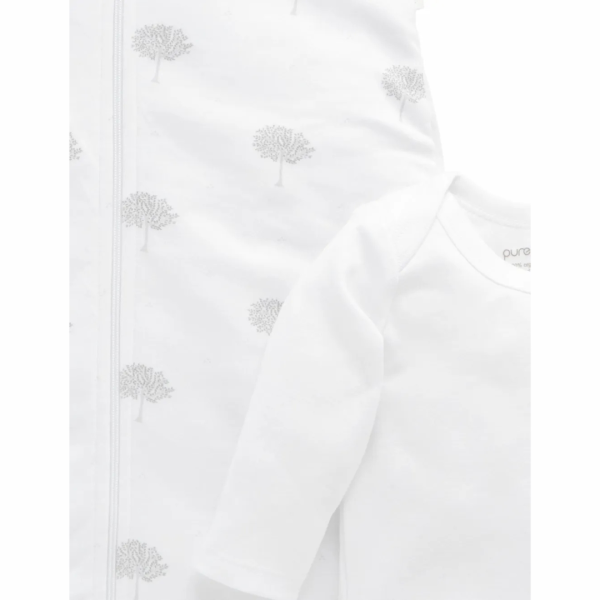 Purebaby Organic Sleeping Bag Bundle 1 TOG - Pale Grey Tree (0-3m) Supply