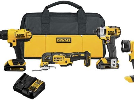 DEWALT 20V Max* Cordless Drill Combo Kit , 4-Tool For Sale