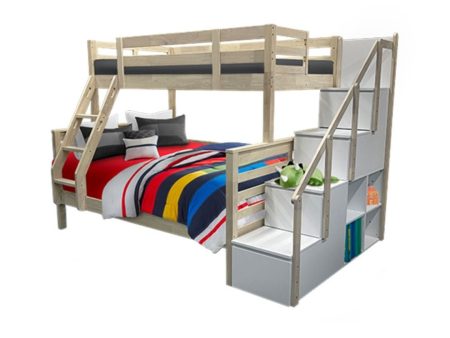 [PRE-ORDER] Snoozeland Huckleberry Super Single over Queen Bunk Bed with Staircase For Cheap